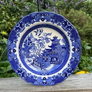 Burleigh Ware Willow Ceramic 10” Rim Soup Made In England Height 1.5”